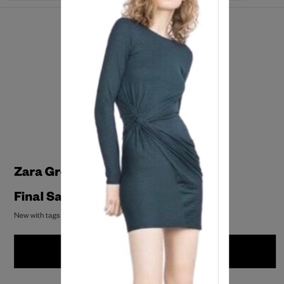 🎄ZARA GREEN KNOTTED CASUAL DRESS🎄 - Picture 2 of 7